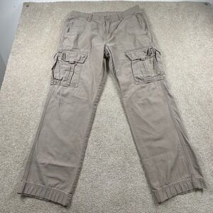 The North Face Mens 34 Cargo Pants Gray Cotton Twill Straight Leg RN61661